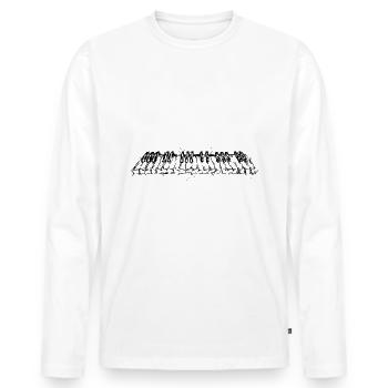 Piano - T-shirt manches longues Premium bio Homme - blanc - Devant - Nico (187cm)
