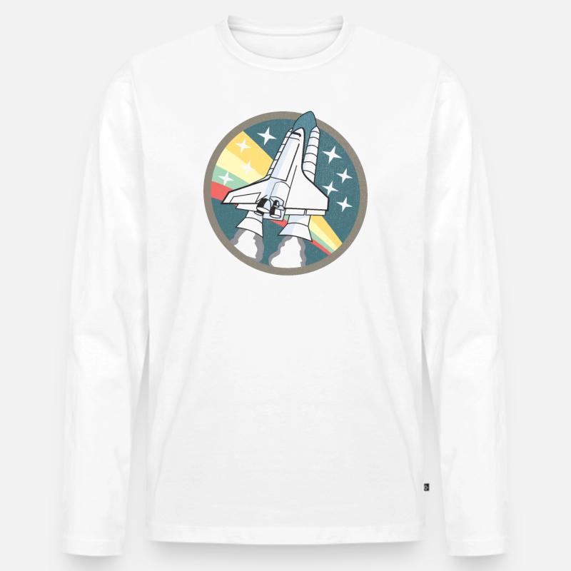Spaceshuttle-Start - Space Shuttle Launch Shirt - Männer Premium Bio Langarmshirt - Weiß