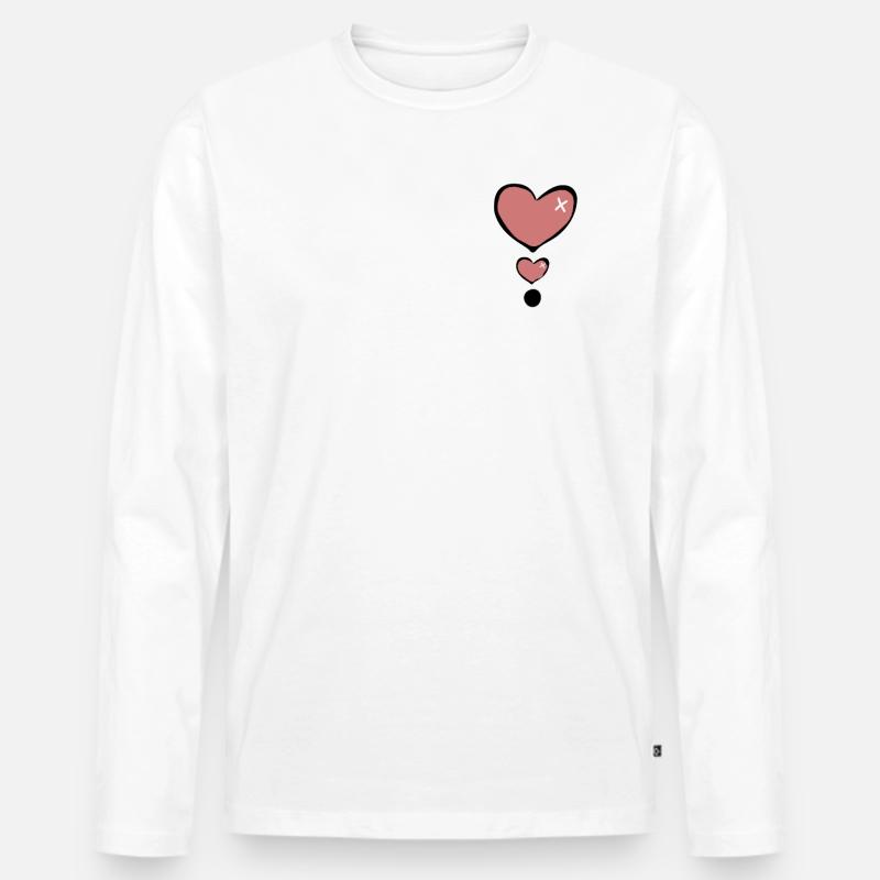 Herzen Herz - Männer Premium Bio Langarmshirt - Weiß