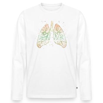Organe poumon - T-shirt manches longues Premium bio Homme - blanc - Devant - Nico (187cm)