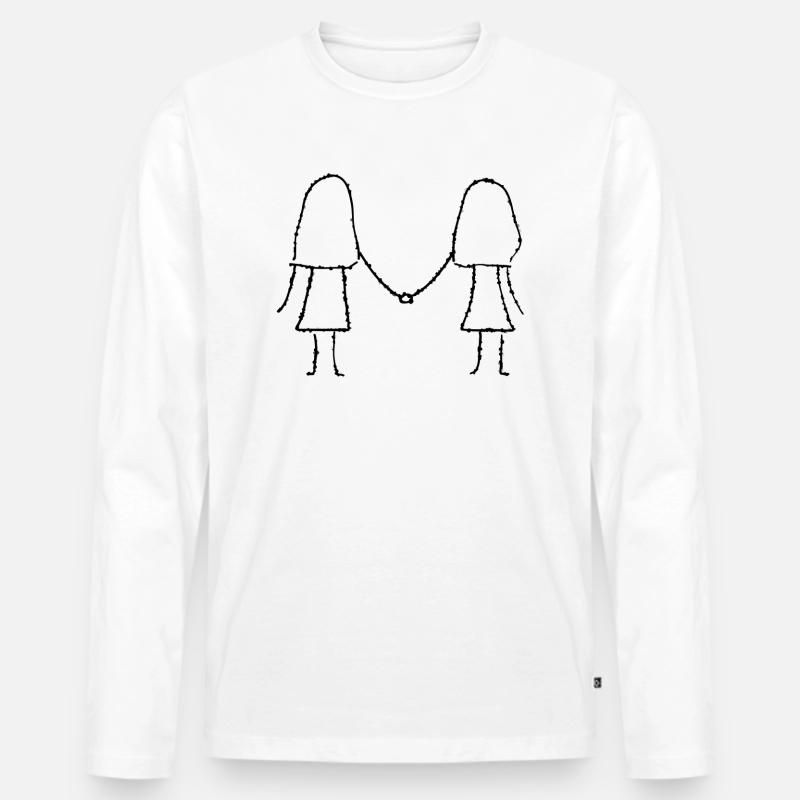 Beste Freunde - Männer Premium Bio Langarmshirt - Weiß