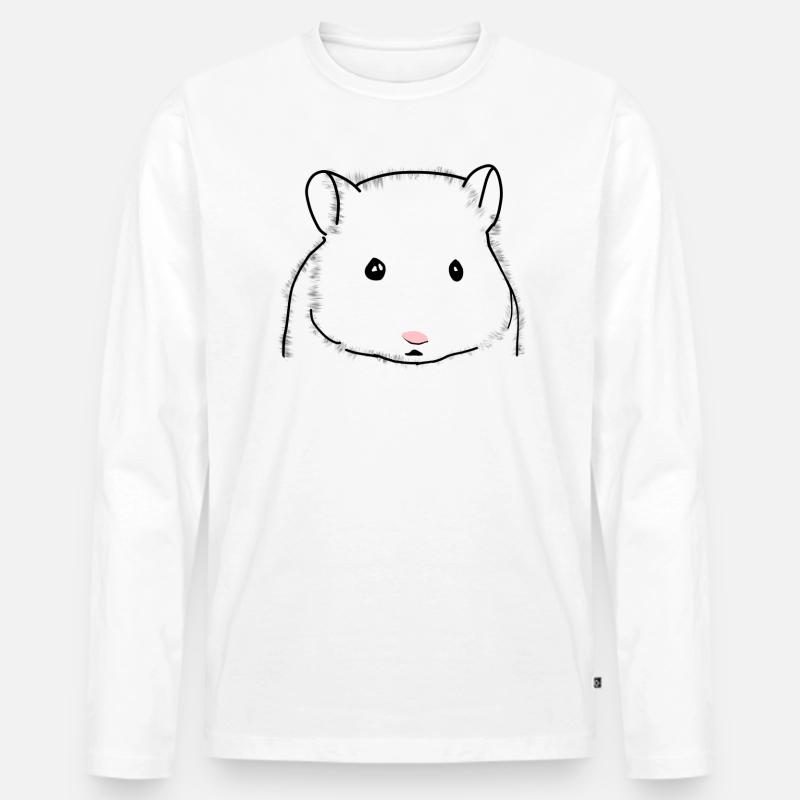 Hamster süß Tiere - Männer Premium Bio Langarmshirt - Weiß