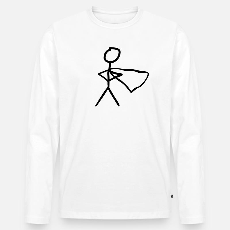 Held Superheld - Männer Premium Bio Langarmshirt - Weiß