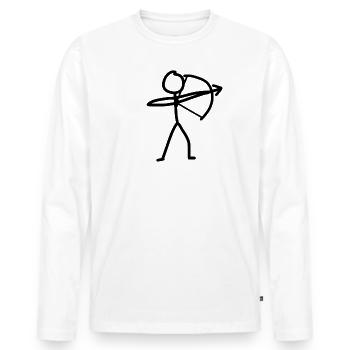 Bogenschütze Pfeil - Männer Premium Bio Langarmshirt - Weiß - Vorne - Nico (187cm)