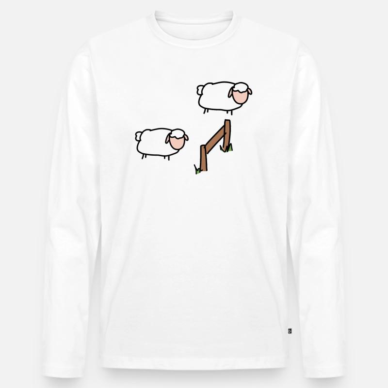 Schafe schlafen - Männer Premium Bio Langarmshirt - Weiß