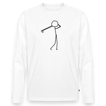 golf golf - T-shirt manches longues Premium bio Homme - blanc - Devant - Nico (187cm)