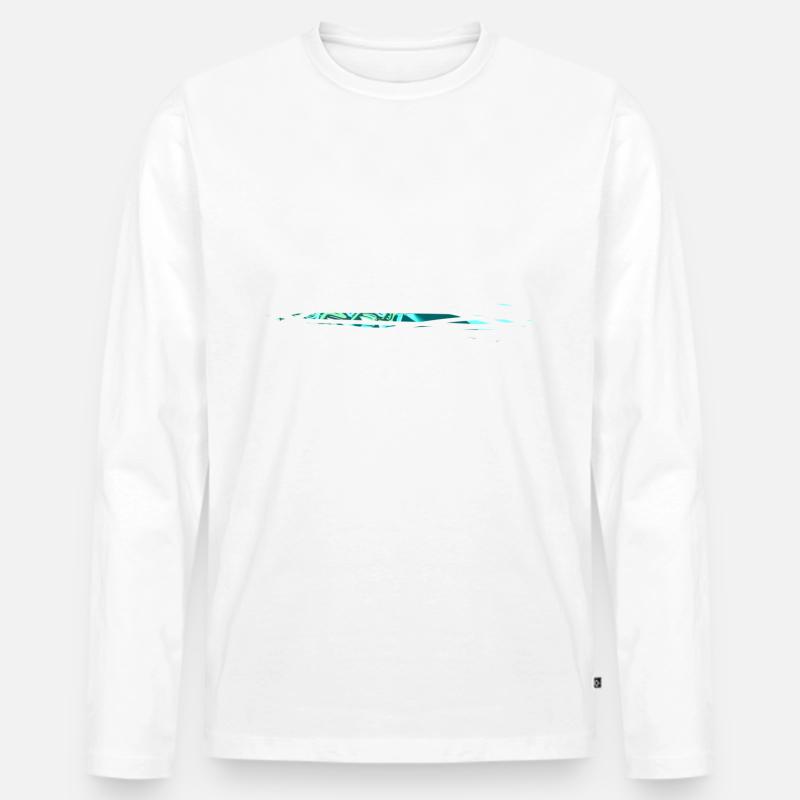 striche linien - Männer Premium Bio Langarmshirt - Weiß