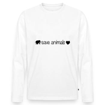 Bien-être animal sauve les animaux éléphant animal - T-shirt manches longues Premium bio Homme - blanc - Devant - Nico (187cm)