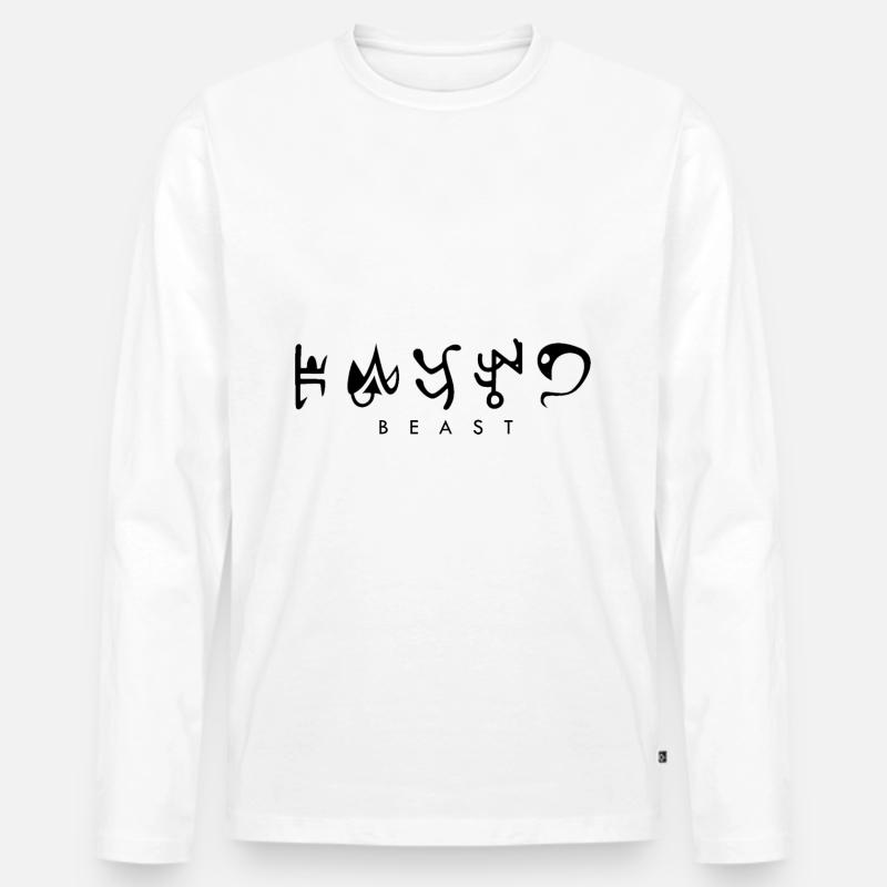 d2r runenwort beast - Männer Premium Bio Langarmshirt - Weiß