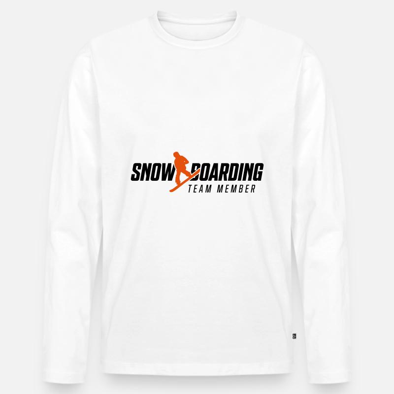 Snowboarding Team - Männer Premium Bio Langarmshirt - Weiß