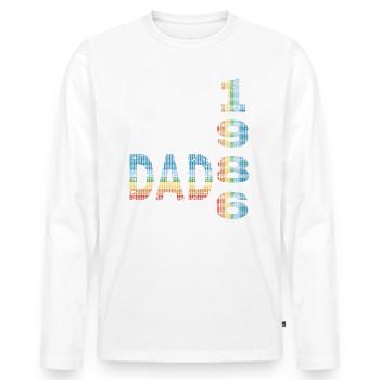 Meilleur papa du monde depuis 1986 Fête des pères - T-shirt manches longues Premium bio Homme - blanc - Devant - Nico (187cm)