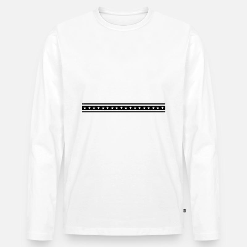 strich sterne linie - Männer Premium Bio Langarmshirt - Weiß