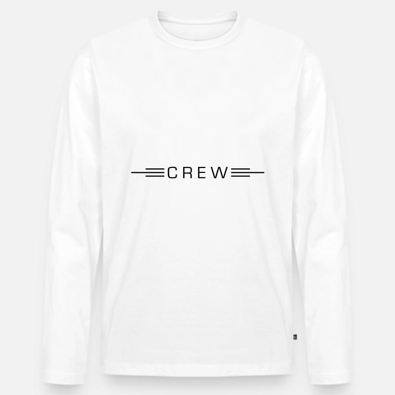 crew rayé - T-shirt manches longues Premium bio Homme - blanc