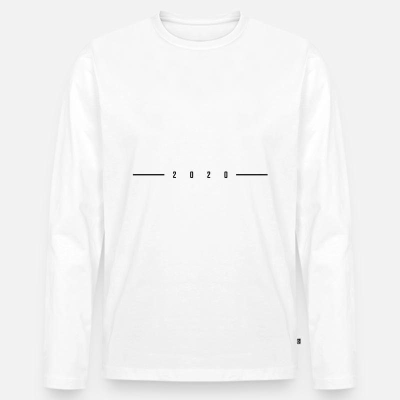 2020 dashed - Men's Premium Organic Long Sleeve Shirt - white