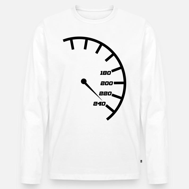 Tacho - Männer Premium Bio Langarmshirt - Weiß