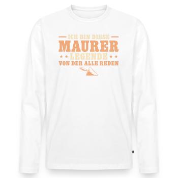 Maurer Legende Handwerker Maurermeister - Männer Premium Bio Langarmshirt - Weiß - Vorne - Nico (187cm)