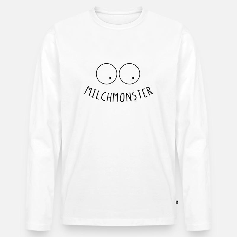Milch - Monster - Männer Premium Bio Langarmshirt - Weiß