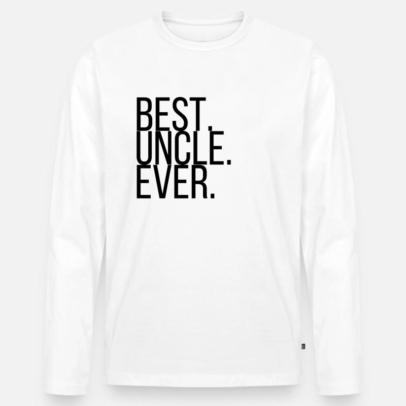 Best Uncle Ever - Männer Premium Bio Langarmshirt - Weiß