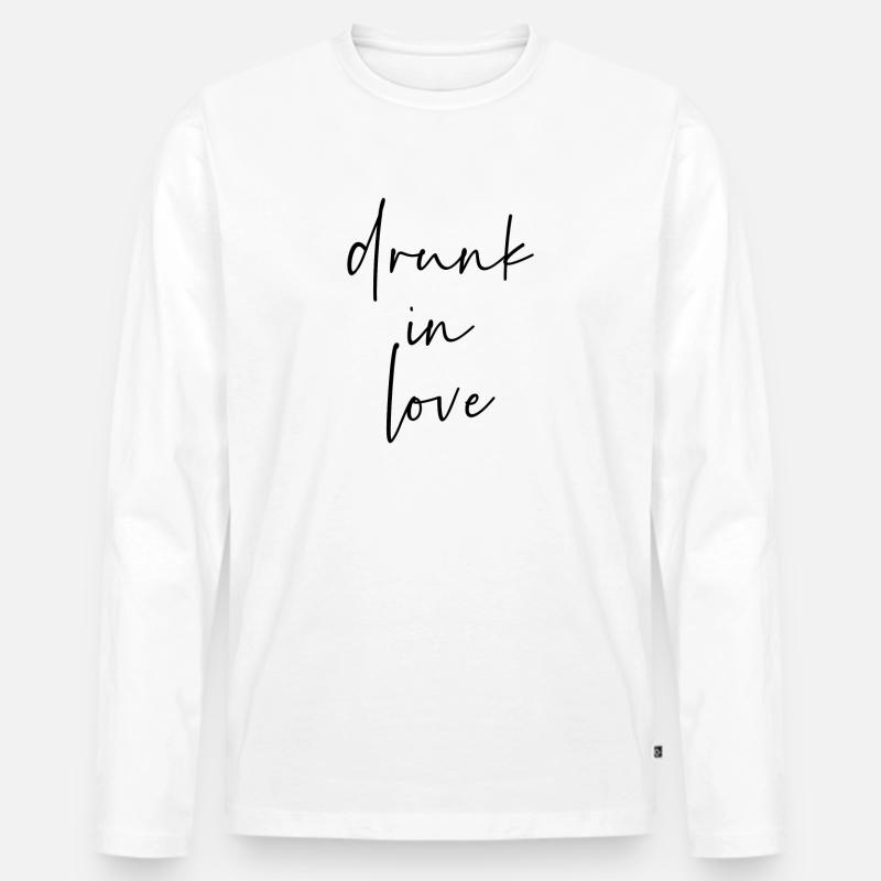 Drunk in Love - Männer Premium Bio Langarmshirt - Weiß