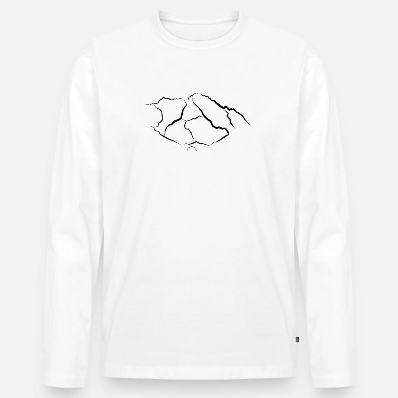 Berg Benediktenwand - Männer Premium Bio Langarmshirt - Weiß