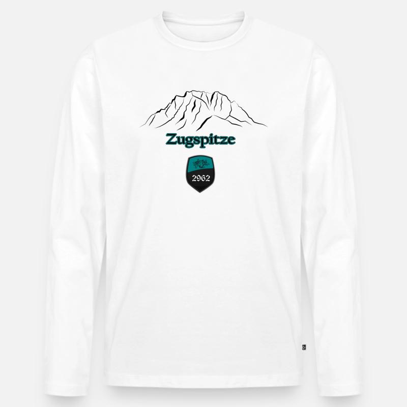 Zugspitze - Männer Premium Bio Langarmshirt - Weiß