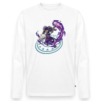 Petite Sorcière - MAGIE NOIRE - T-shirt manches longues Premium bio Homme - blanc - Devant - Nico (187cm)