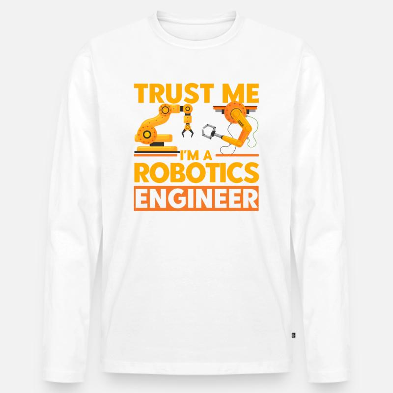 Technik Robotik Robotik Ingenieur Geschenk - Männer Premium Bio Langarmshirt - Weiß