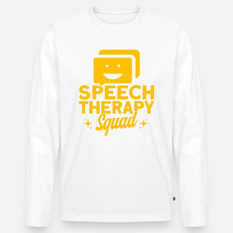 SLP Logopäde Therapie-Assistent Geschenk - Männer Premium Bio Langarmshirt - Weiß