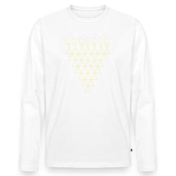 Saraswati Yantra - Men's Premium Organic Long Sleeve Shirt - white - Front - Nico (187cm)