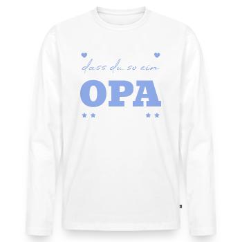 Großvater Dankeschön Opa - Männer Premium Bio Langarmshirt - Weiß - Vorne - Nico (187cm)