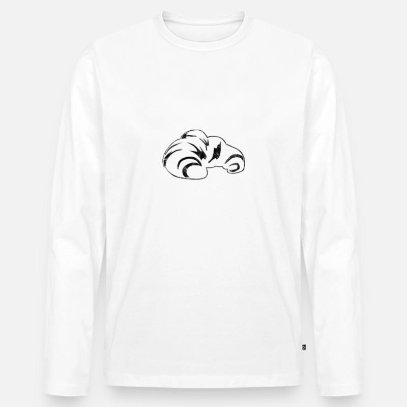 Bäcker Croissant Backen Geschenk Gebäck Backen - Männer Premium Bio Langarmshirt - Weiß