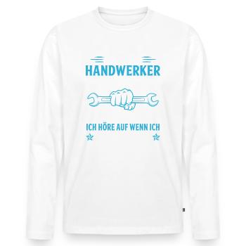 ich bin handwerker - Männer Premium Bio Langarmshirt - Weiß - Vorne - Nico (187cm)
