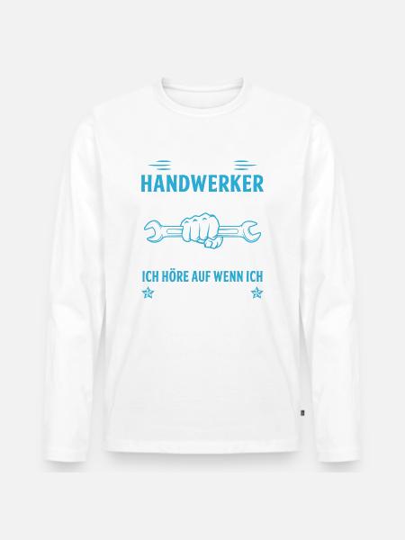 ich bin handwerker - Männer Premium Bio Langarmshirt - Weiß