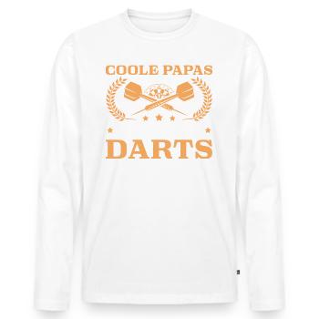 Dart Papa Dartspieler Vatertag - Männer Premium Bio Langarmshirt - Weiß - Vorne - Nico (187cm)
