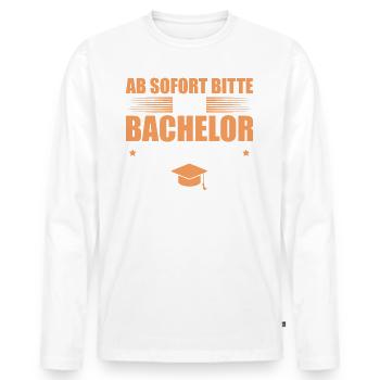 Bachelorprüfung bestanden Abschluss Bachelor - Männer Premium Bio Langarmshirt - Weiß - Vorne - Nico (187cm)