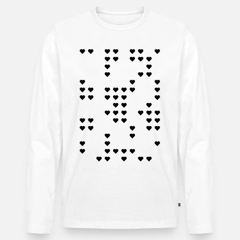 Herz Puzzle Schnee Geschenk - Männer Premium Bio Langarmshirt - Weiß