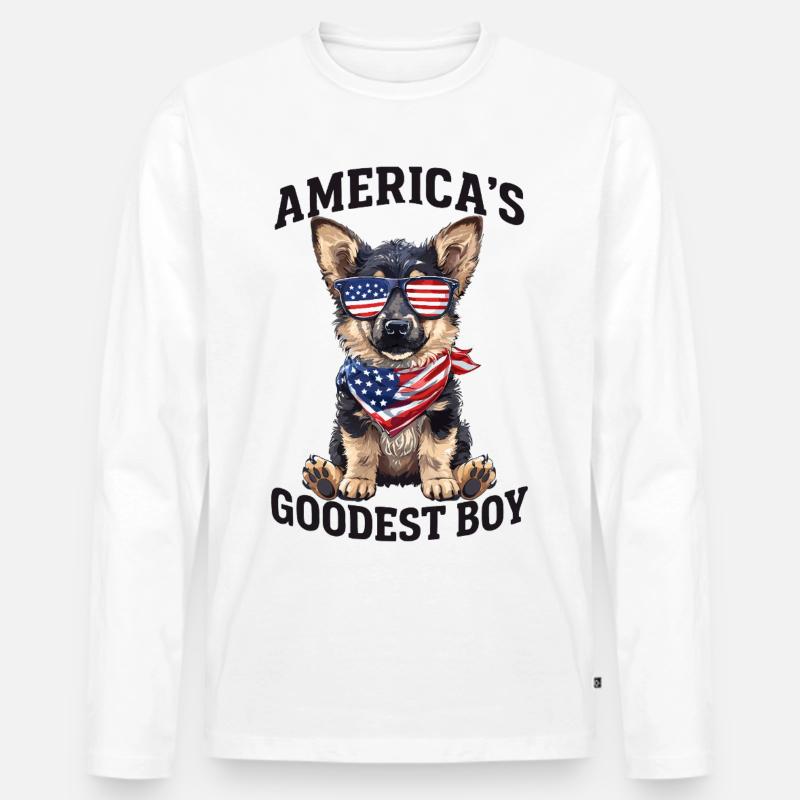 Amerikas Bester Schäferhund - Männer Premium Bio Langarmshirt - Weiß