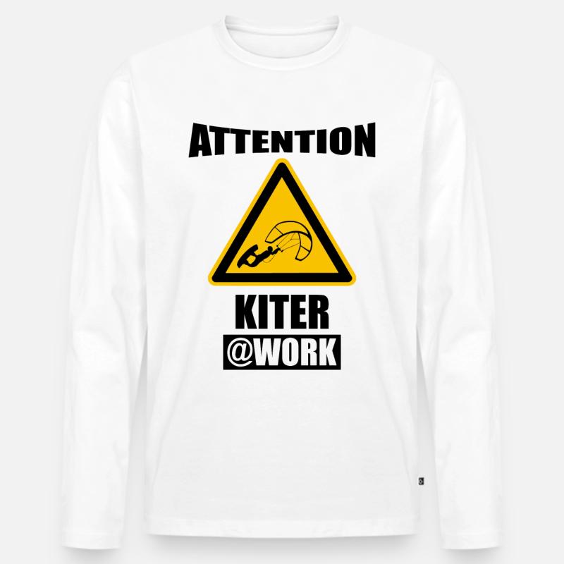 Kiter Kiten Kite Surfen - Männer Premium Bio Langarmshirt - Weiß