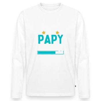 Je vais encore Être Papy en 2023 Cadeau Futur Papi - T-shirt manches longues Premium bio Homme - blanc - Devant - Nico (187cm)