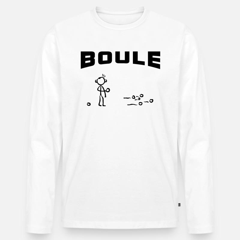 Boule Strichmännchen Freizeitsport Kugelwerfen - Männer Premium Bio Langarmshirt - Weiß