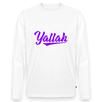 Yallah T-Shirts | Habibo Arab Arab Gifts - Men's Premium Organic Long Sleeve Shirt - white - Front - Nico (187cm)