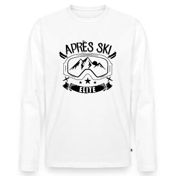 Apre Ski | Snowboard Snowboarder Ski Geschenkideen - Männer Premium Bio Langarmshirt - Weiß - Vorne - Nico (187cm)