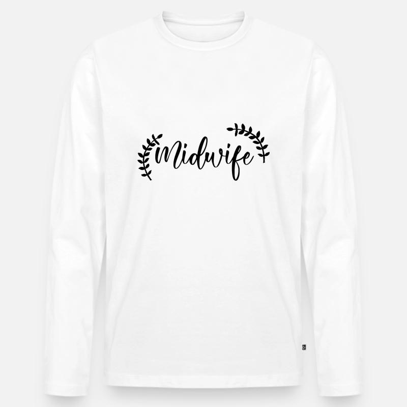 Hebamme | Hebammen Beruf Geburtshelferin Geschenke - Männer Premium Bio Langarmshirt - Weiß