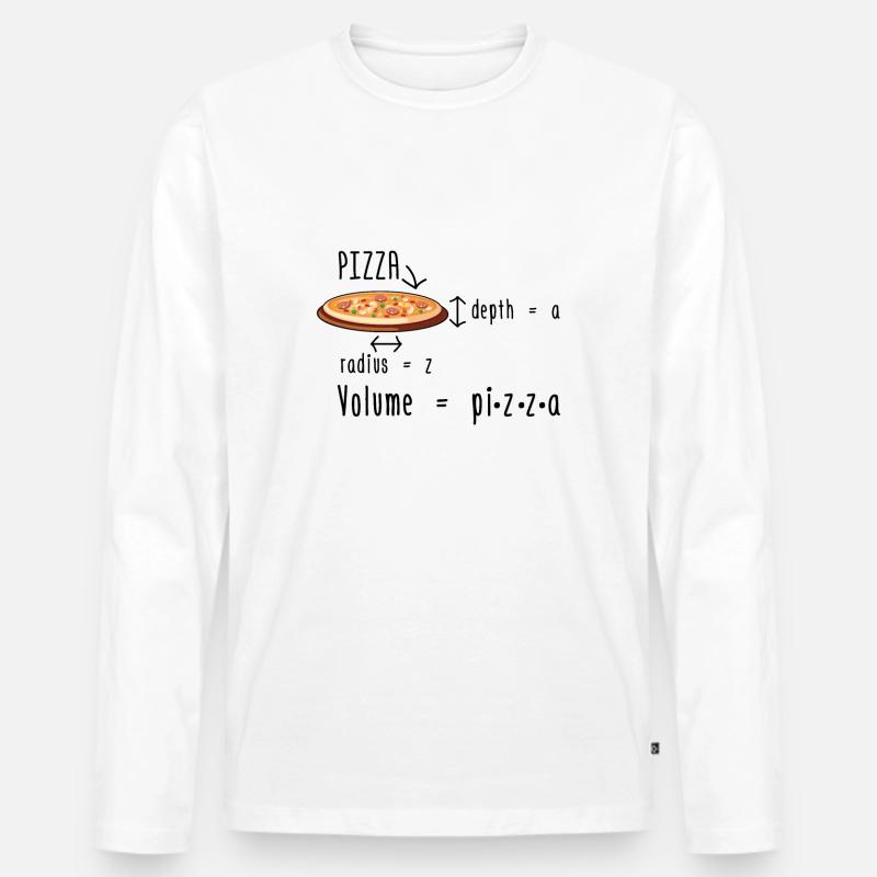 Mathematiker Pizza | Mathe Mathematik Geschenkidee - Männer Premium Bio Langarmshirt - Weiß