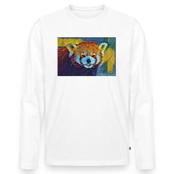 Red Panda Stare In Slumber - Men's Premium Organic Long Sleeve Shirt - white - Front - Nico (187cm)