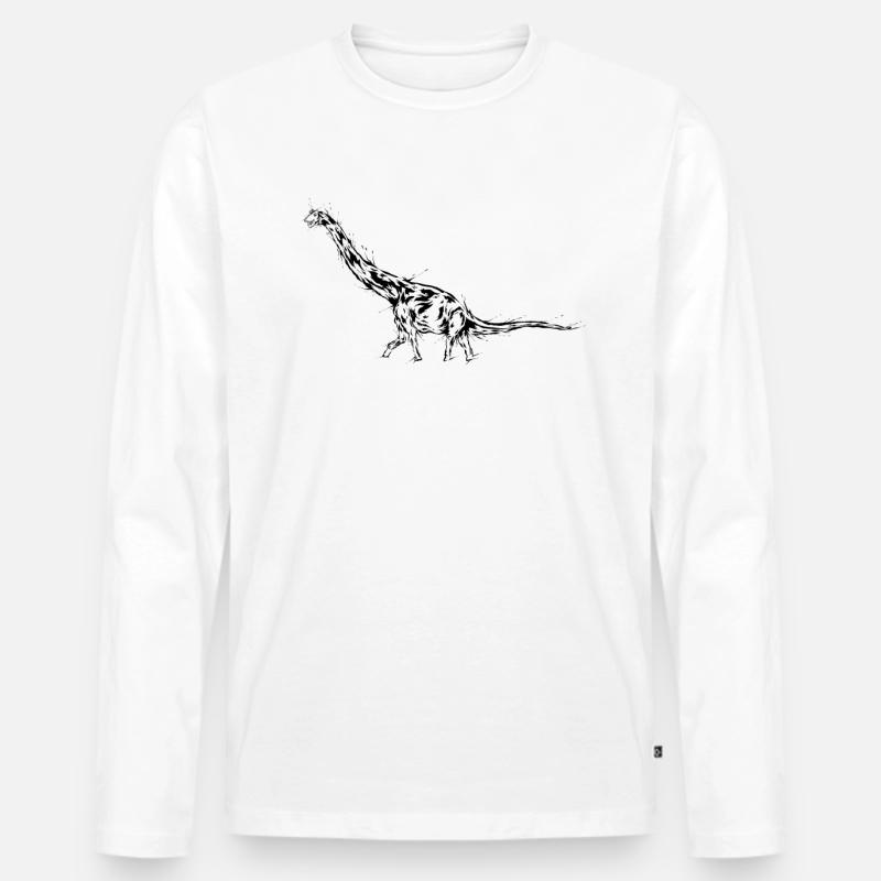 Brachiosaurus Dinosaurier - Männer Premium Bio Langarmshirt - Weiß