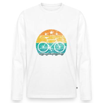 Ich bin selten Radlos - lustiger Spruch - Männer Premium Bio Langarmshirt - Weiß - Vorne - Nico (187cm)