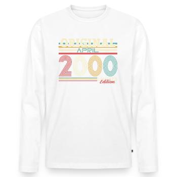 25ème anniversaire cadeau mari Original avril 2000 - T-shirt manches longues Premium bio Homme - blanc - Devant - Nico (187cm)