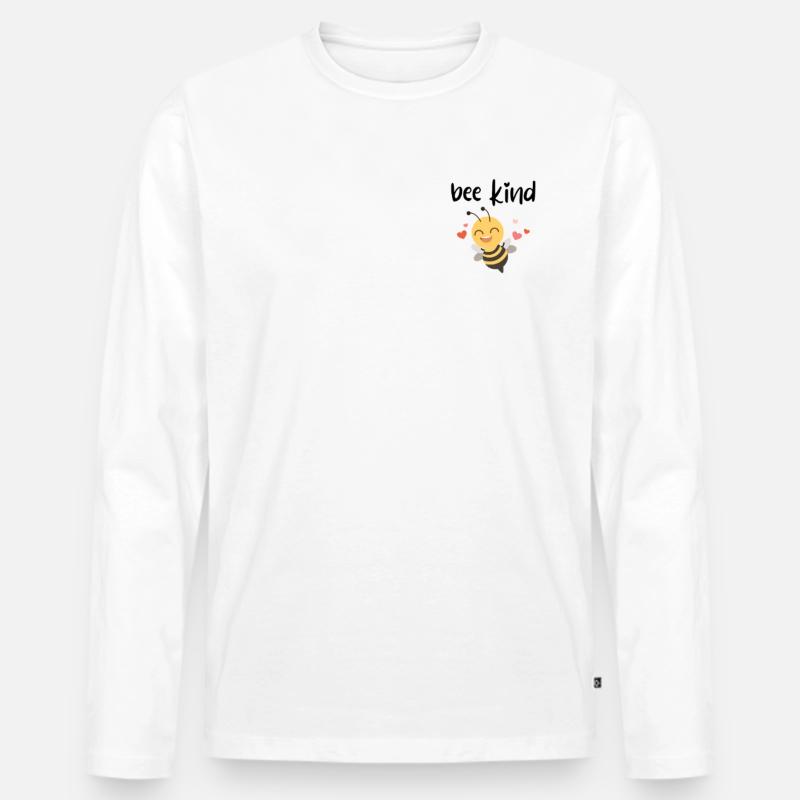 Biene Schule Kinder Geschenk - Männer Premium Bio Langarmshirt - Weiß
