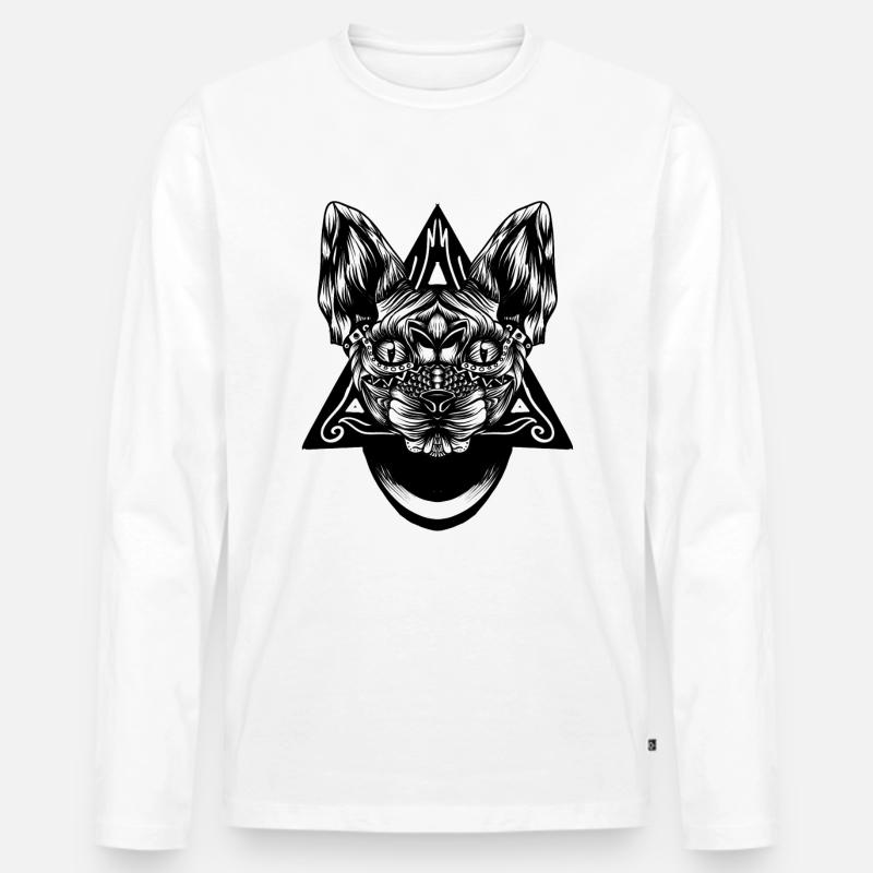 Sphynx pattern bw - Men's Premium Organic Long Sleeve Shirt - white